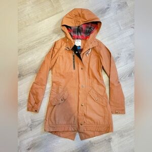 Kavu Sundowner waxed cotton long coat brown womens small S